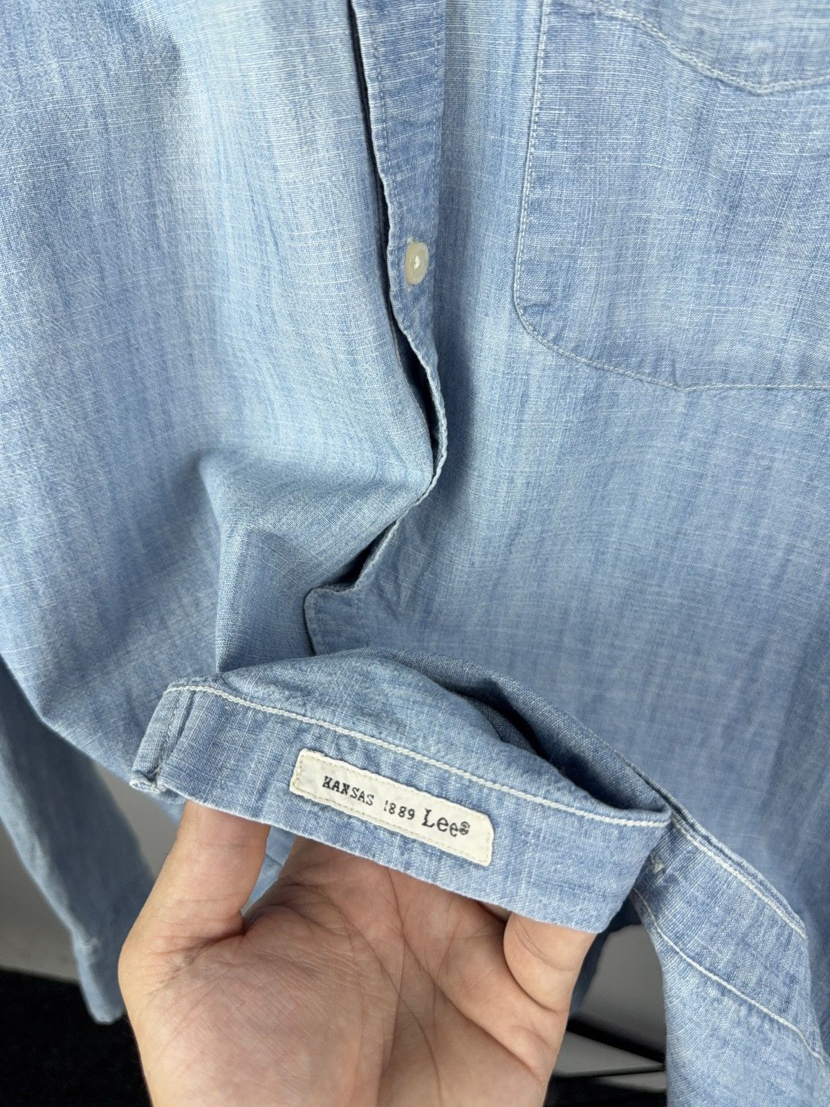 Lee Western Lee Light Denim Button-Down Shirt Vintage Style Size US XL / EU 56 / 4 - 4 Thumbnail