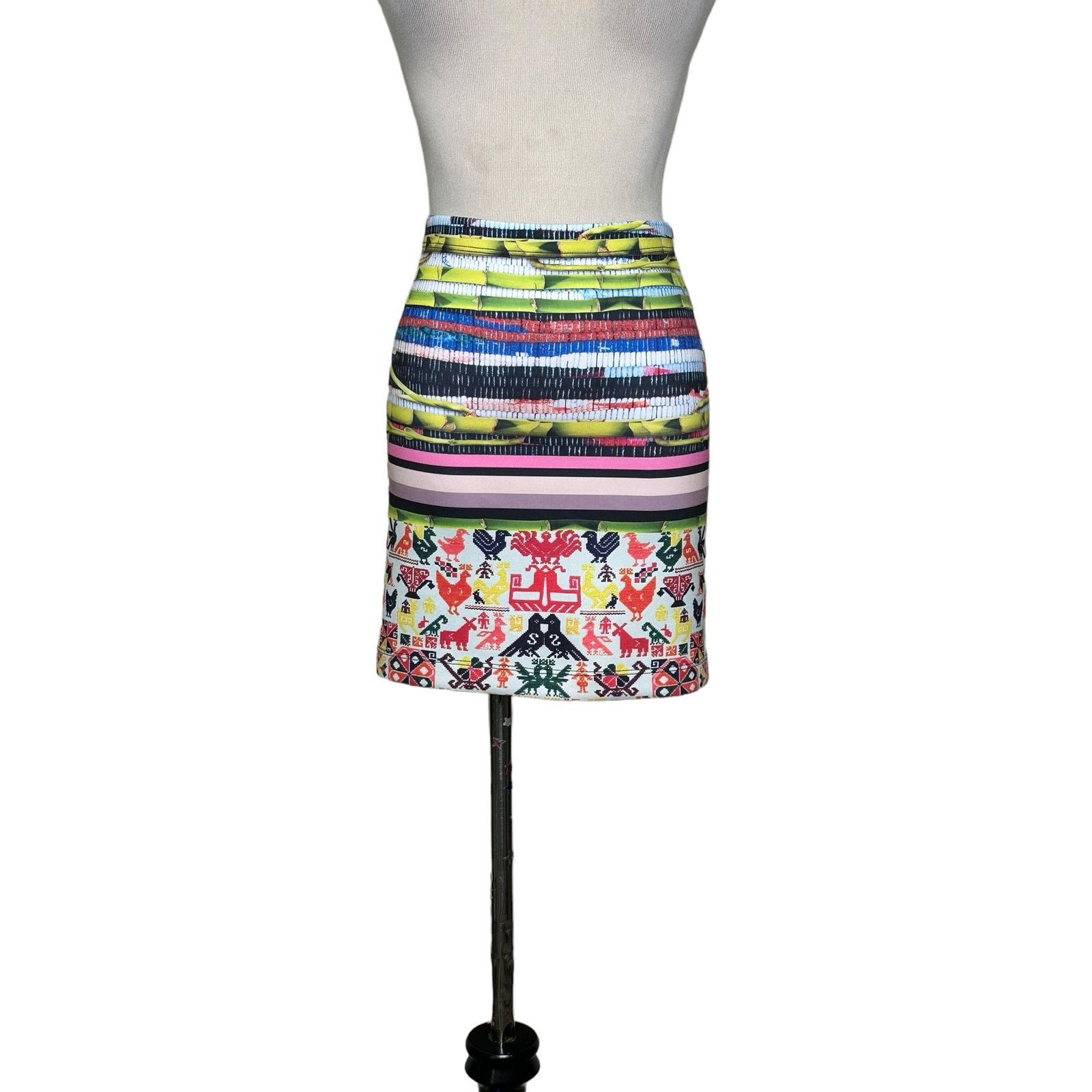 Clover Canyon CLOVER CANYON Surf Shack neoprene mini pencil skirt size XS Size 26" / US 2 / IT 38 - 7 Thumbnail