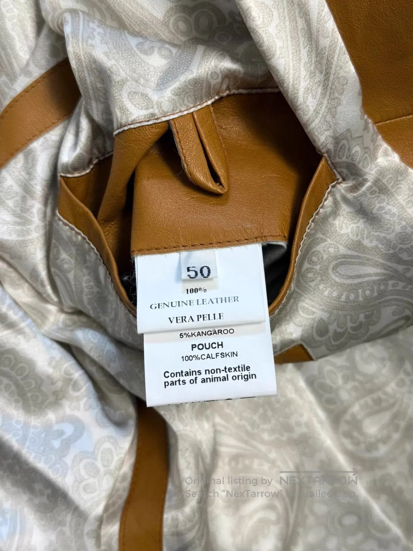 Hettabretz Beige Perforated Leather Jacket Size M. Size US M / EU 48-50 / 2 - 7 Thumbnail