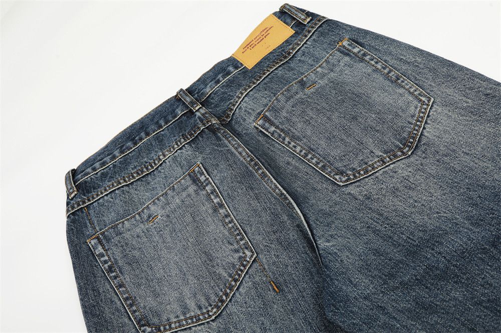 Jean Street retro punk wide-leg color-blocked washed jeans Size US 32 / EU 48 - 5 Thumbnail