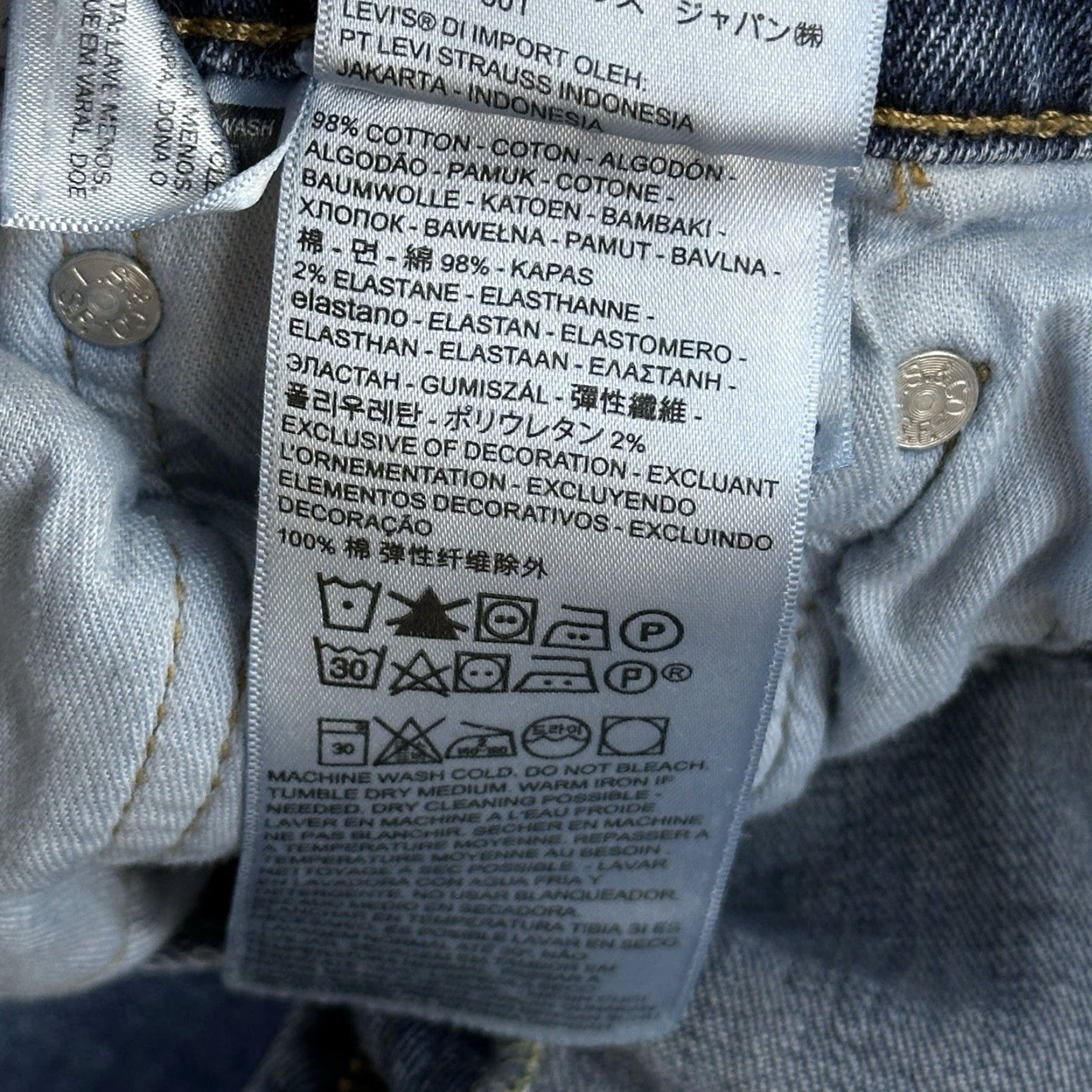 Levi's Levis 505 Jeans Mens 30x30 Blue Dark Wash Denim Regular Fit Stretch Casual - Levi's Jeans - 5-Pocket - Dark Wash - USA Retro Cowboy Theme Mens Jeans Size US 30 / EU 46 - 7 Thumbnail