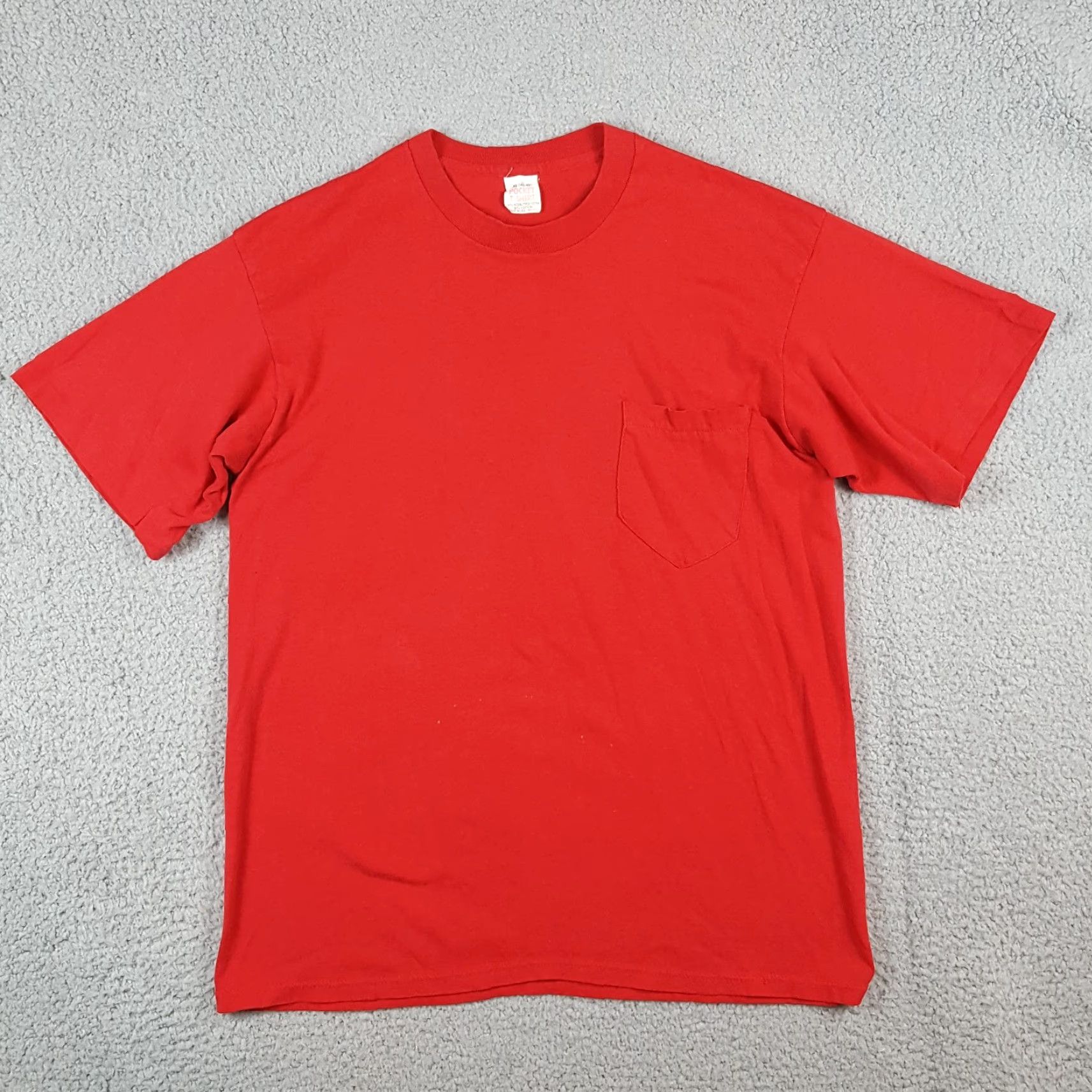 Vintage VINTAGE 80s Men's Red Cotton Graphic T-Shirt Short Sleeve Crew Neck Band Grunge Skater Y2K Summer Small Size US S / EU 44-46 / 1 - 2 Thumbnail