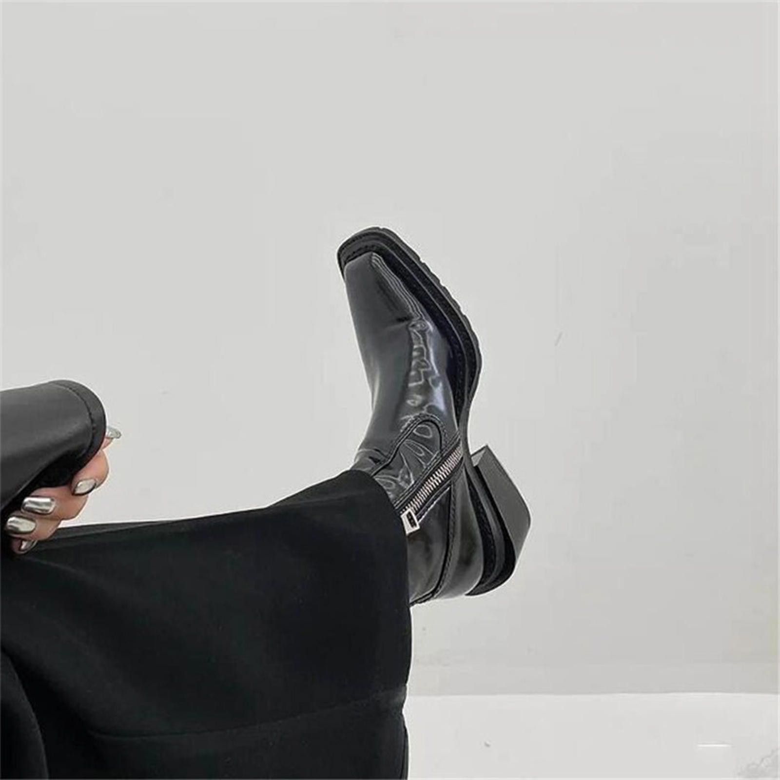 Leather Patent Leather Motorcycle Boots Size US 9 / EU 42 - 2 Thumbnail
