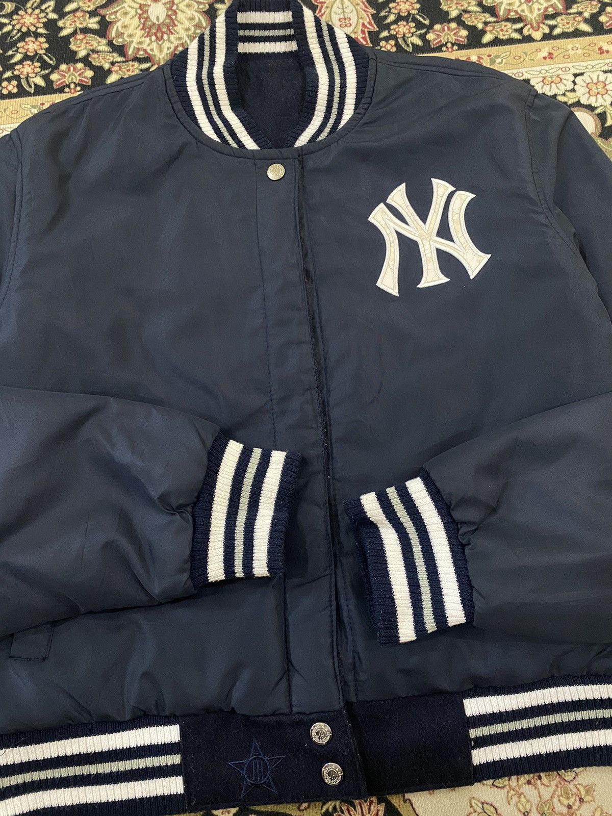 Majestic × Vintage Vintage Reversible MLB NY Yankees Varsity Bomber Jacket Size US L / EU 52-54 / 3 - 4 Thumbnail