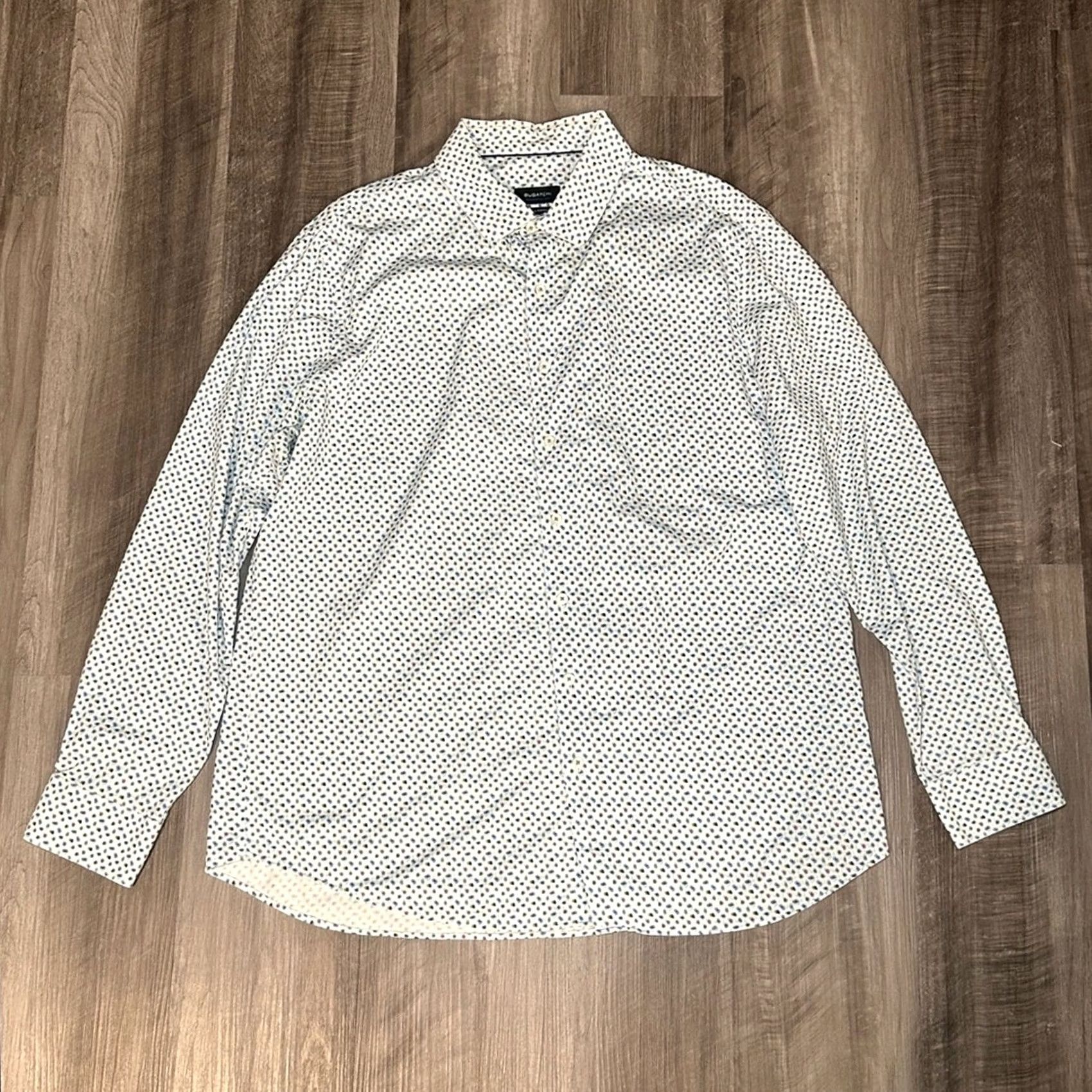 BUGATCHI Bugatchi OoohCotton Tech 8 Way Stretch Long Sleeve Button Down 2XL Mens Shirt White Size US XXL / EU 58 / 5 - 2 Thumbnail