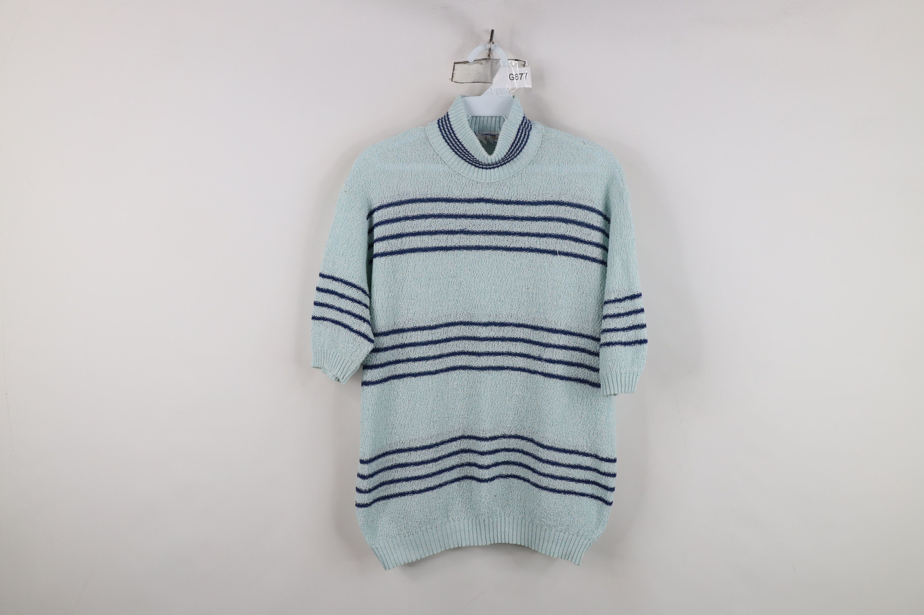 Vintage Vintage 50s 60s Penneys Short Sleeve Mock Neck Sweater Size L / US 10 / IT 46 - 1 Thumbnail