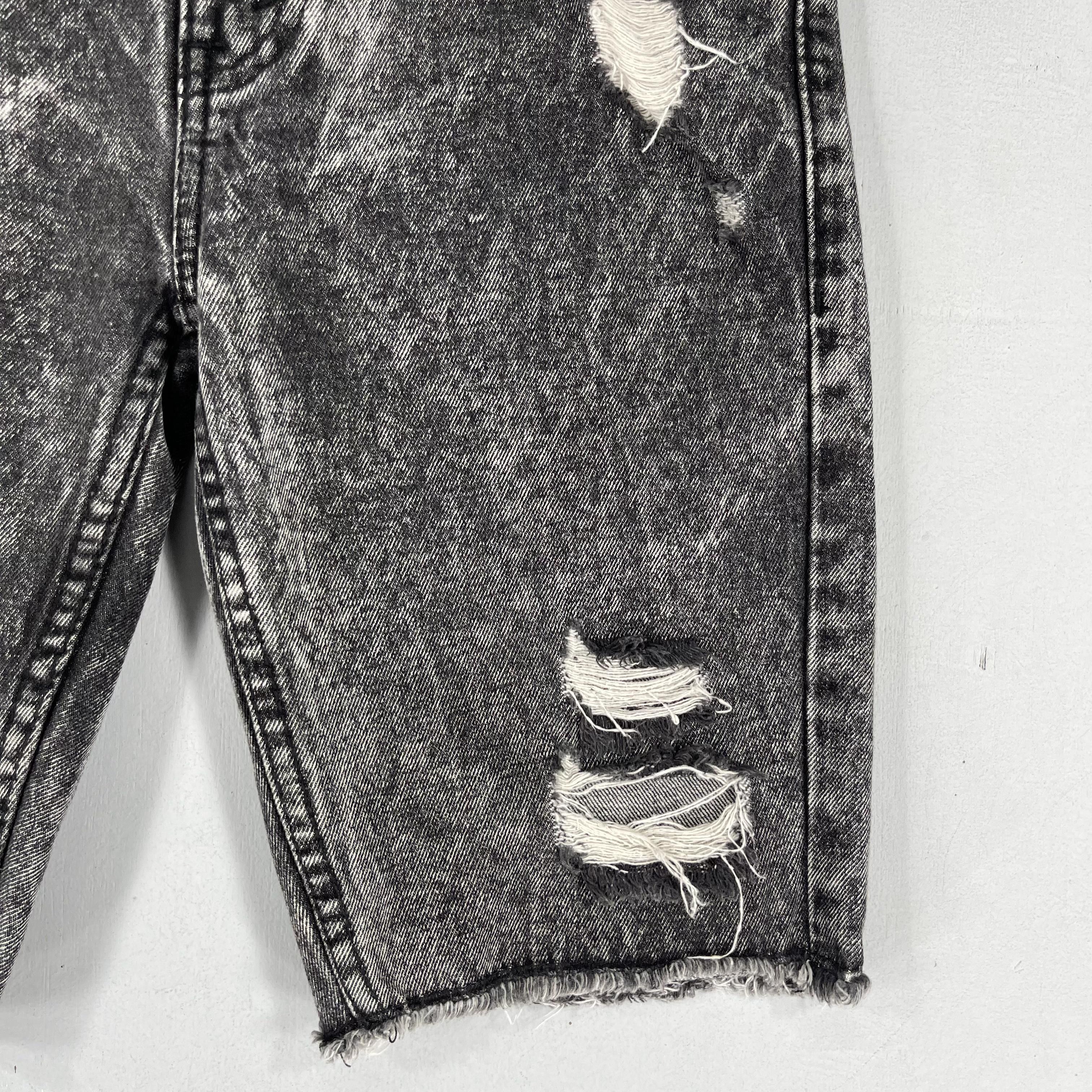Levi's W28 Levis 511 Black Stoned Wash Distressed Short Jeans Size 28" / US 6 / IT 42 - 4 Thumbnail