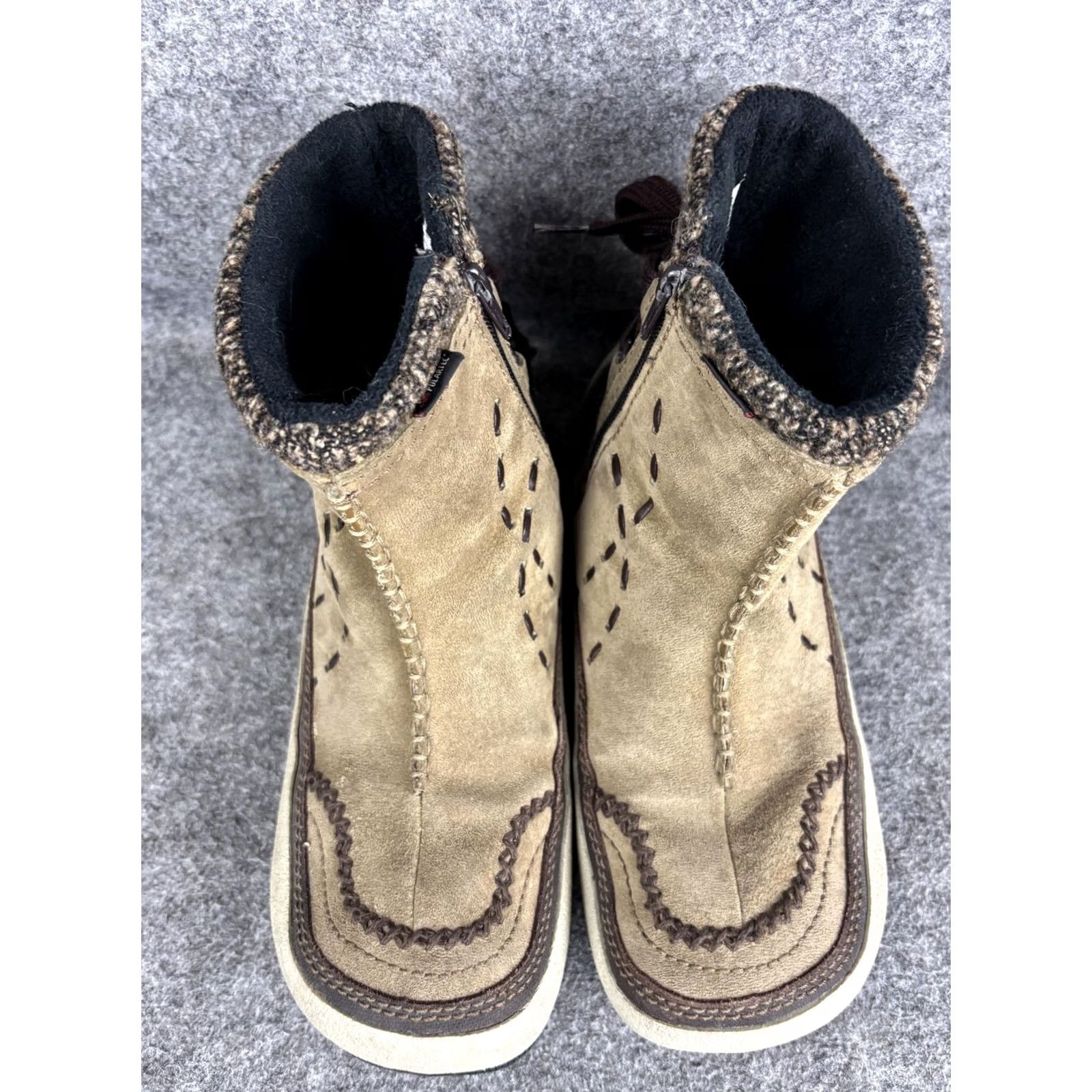 Merrell Merrell Puffin Mtn Womens Boots Winter Brown Suede Ankle 9.5 Zip Non-Slip Lined Insulated Snow Booties Size US 10 / IT 40 - 4 Thumbnail