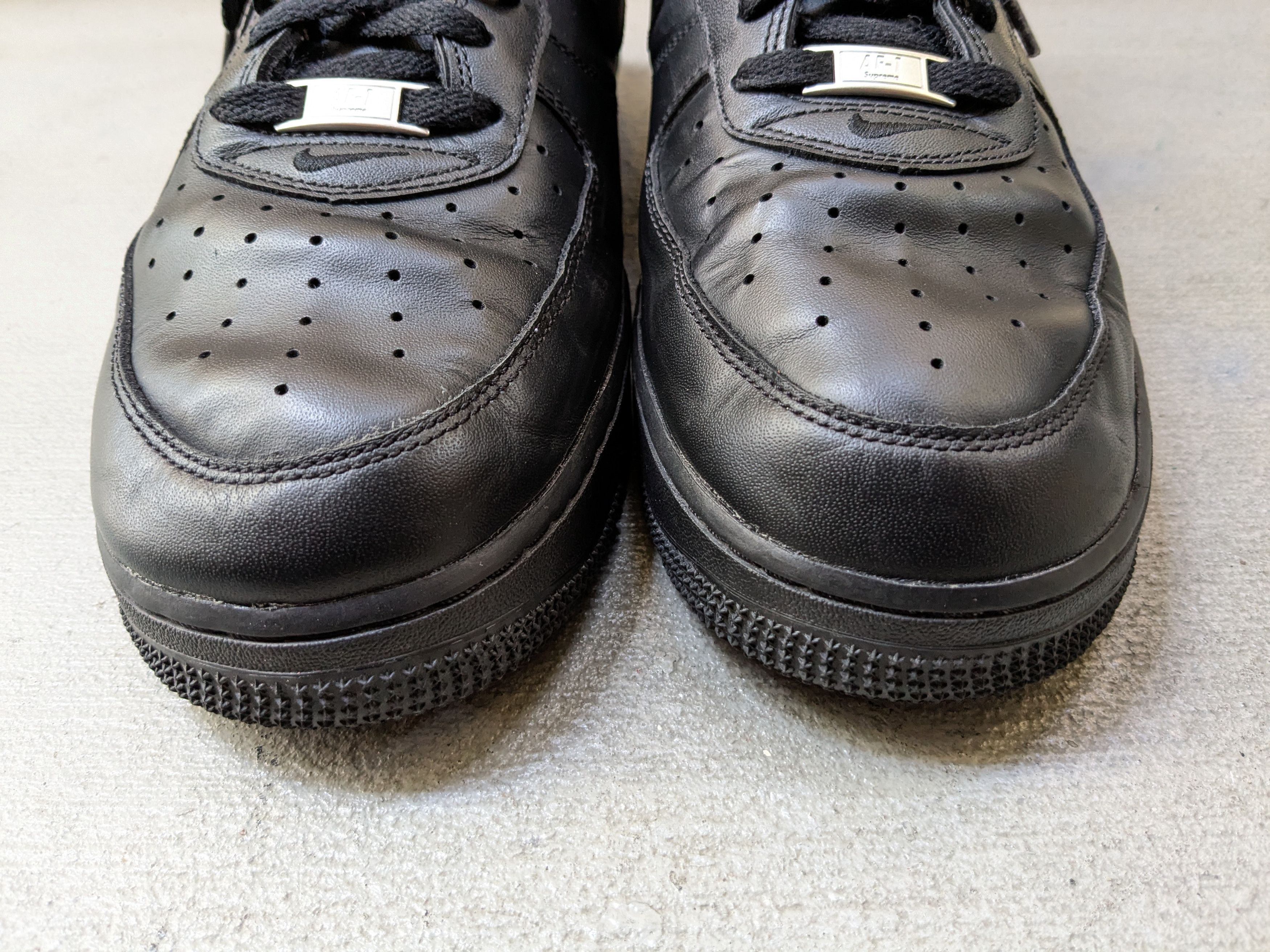 Nike × Supreme Nike Air Force 1 Low Supreme Black 11.5 CU9225-001 Leather Size US 11.5 / EU 44-45 - 4 Thumbnail