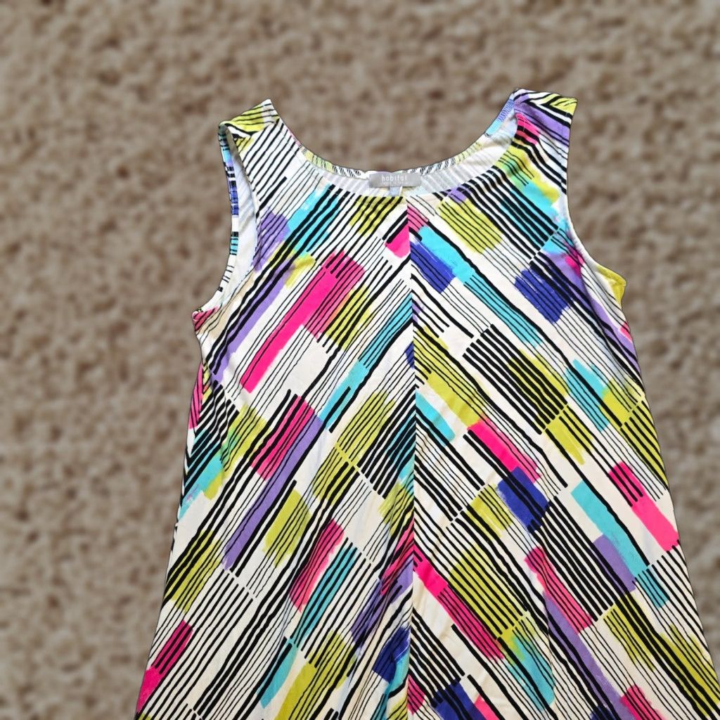 Habitat Habitat Dress Women XS Black Pink Geometric Stretch Sleeveless Casual A-Line Size XS / US 0-2 / IT 36-38 - 1 Thumbnail