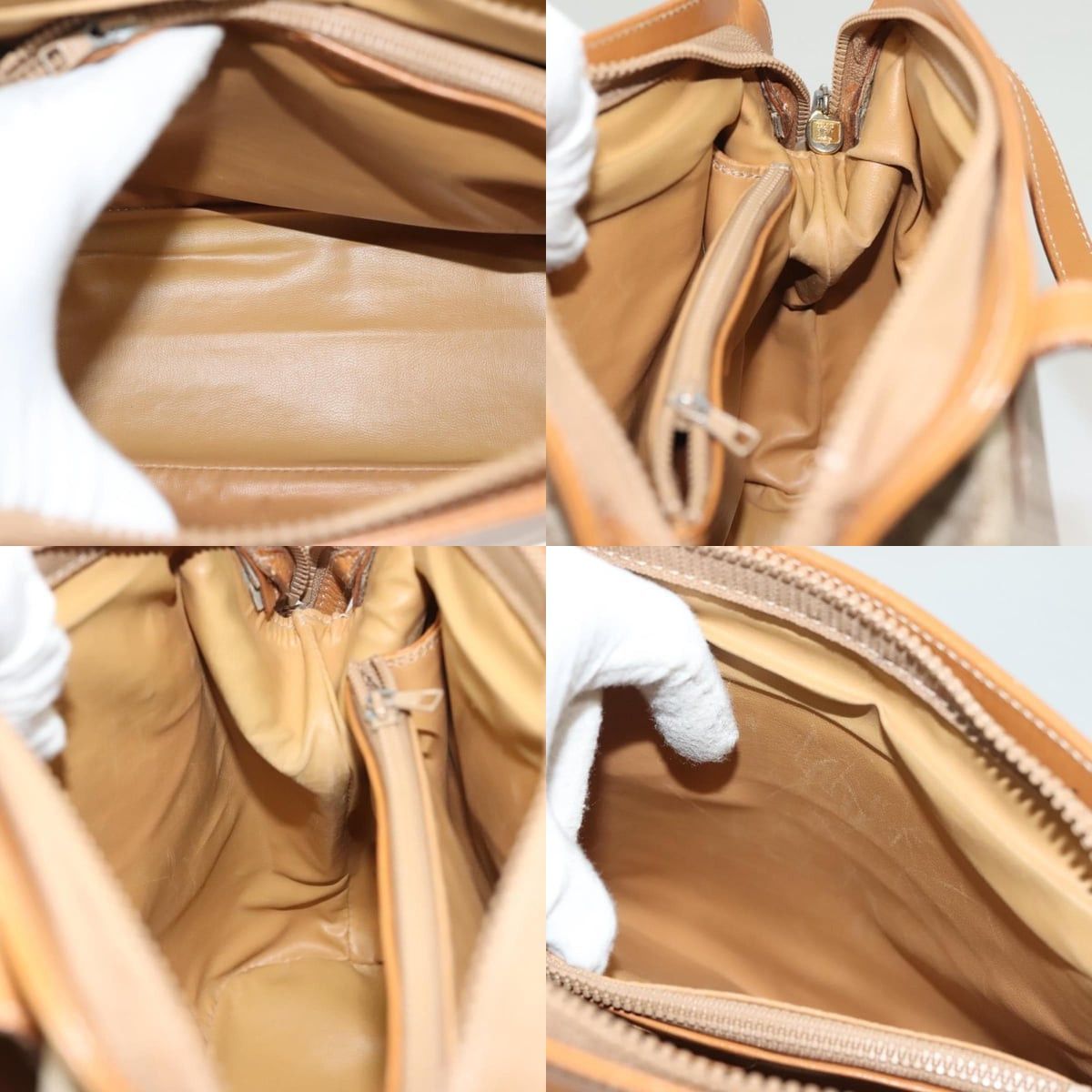 Celine CELINE Macadam Canvas Shoulder Bag Pvc Beige Gold Size ONE SIZE - 12 Thumbnail