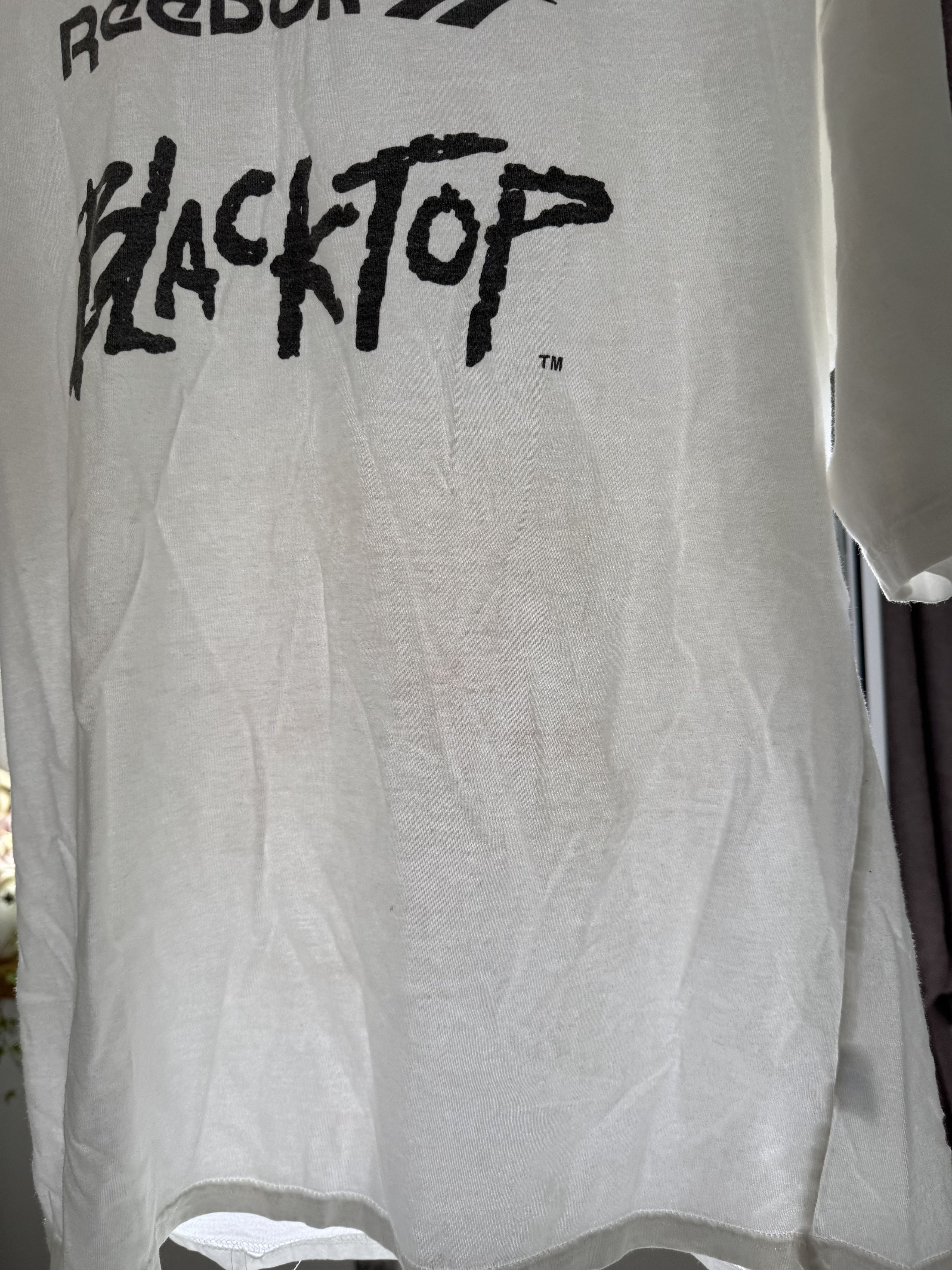 Reebok 90s Reebok Blacktop Logo White Vintage Tee Size US L / EU 52-54 / 3 - 6 Thumbnail