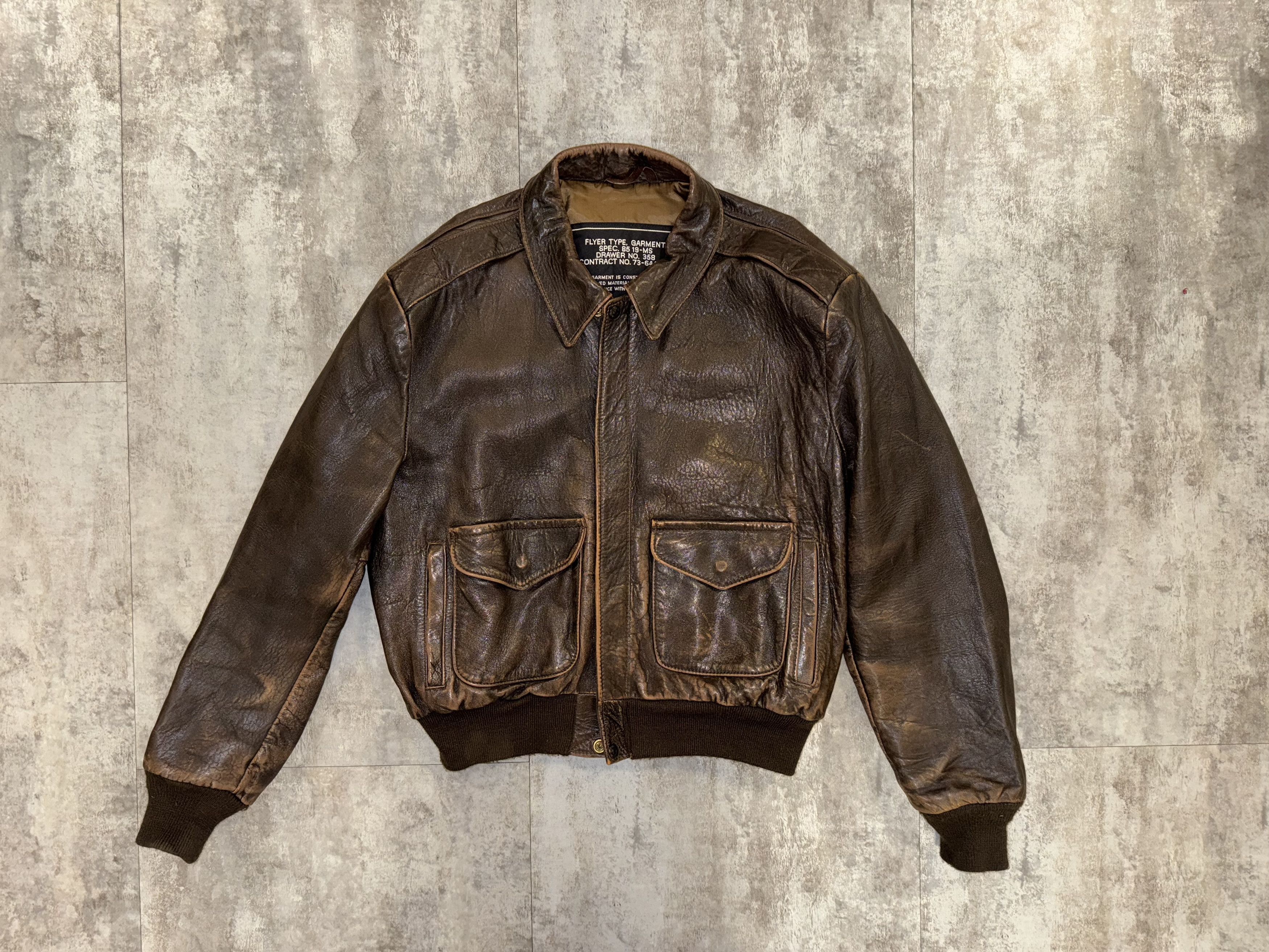 Schott Schott Goatskin aviator Type A-2 mod. 230F, size 46USA Size US L / EU 52-54 / 3 - 5 Thumbnail