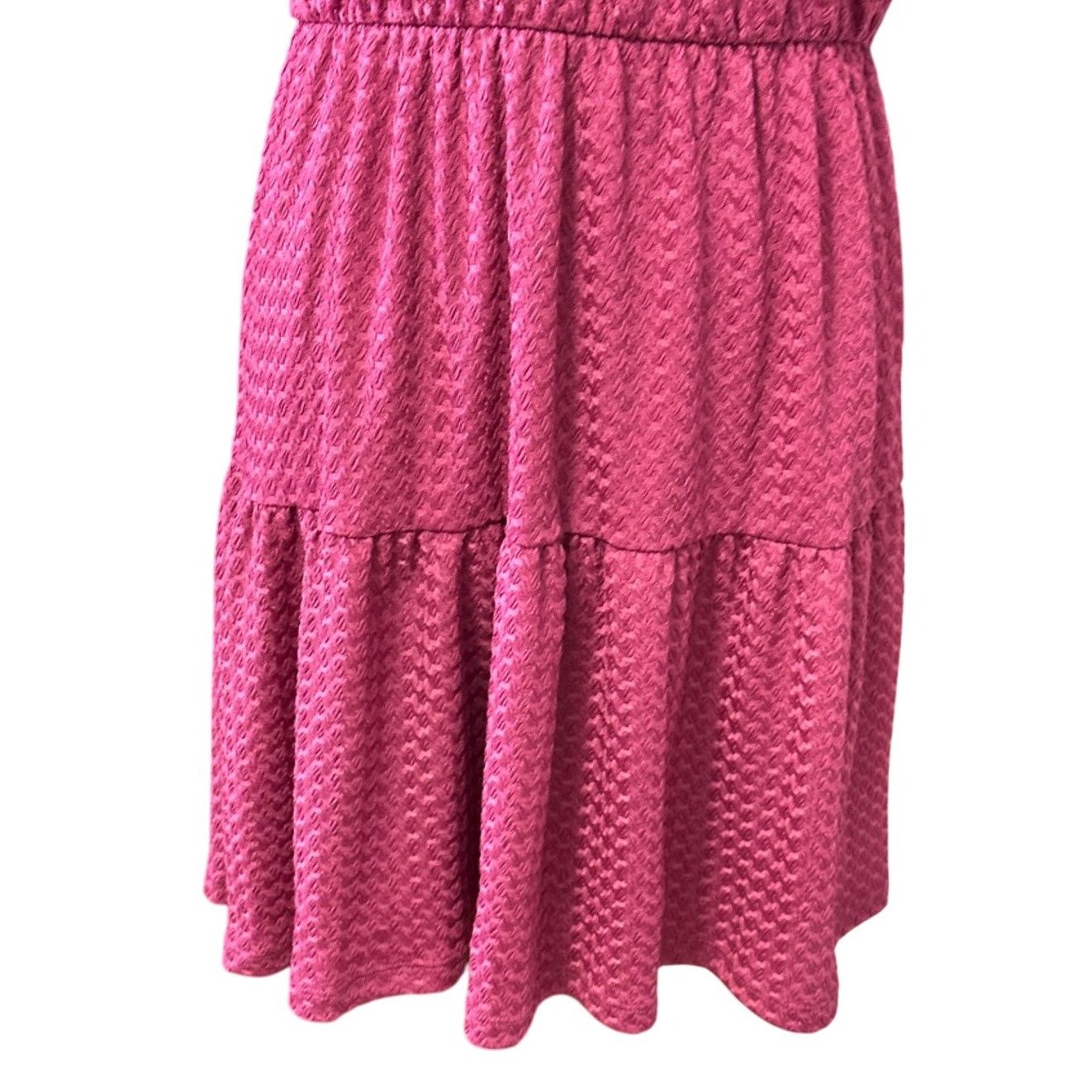 Other London Times Tiered Dress Split Neck Cap Sleeve Pink M NWT Size M / US 6-8 / IT 42-44 - 3 Thumbnail