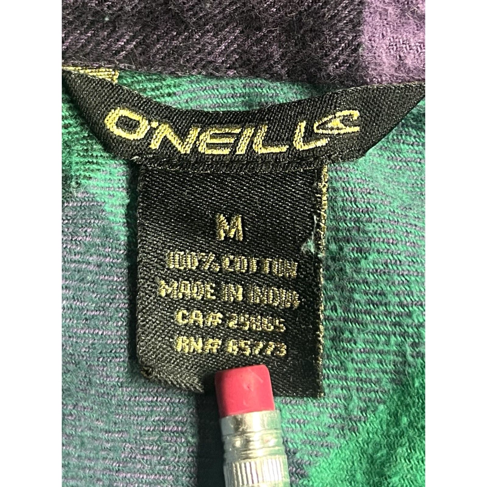 O'Neill O'Neill Women's Plaid Button-Down Shirt Size M Green Purple Multicolor Long Sleeve Casual Knit 100% Cotton Button-Up Shirt Womens Size M / US 6-8 / IT 42-44 - 6 Thumbnail