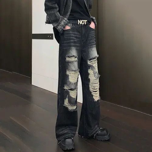 Japanese Brand Frayed Edge Straight jeans Size US 34 / EU 50 - 4 Thumbnail
