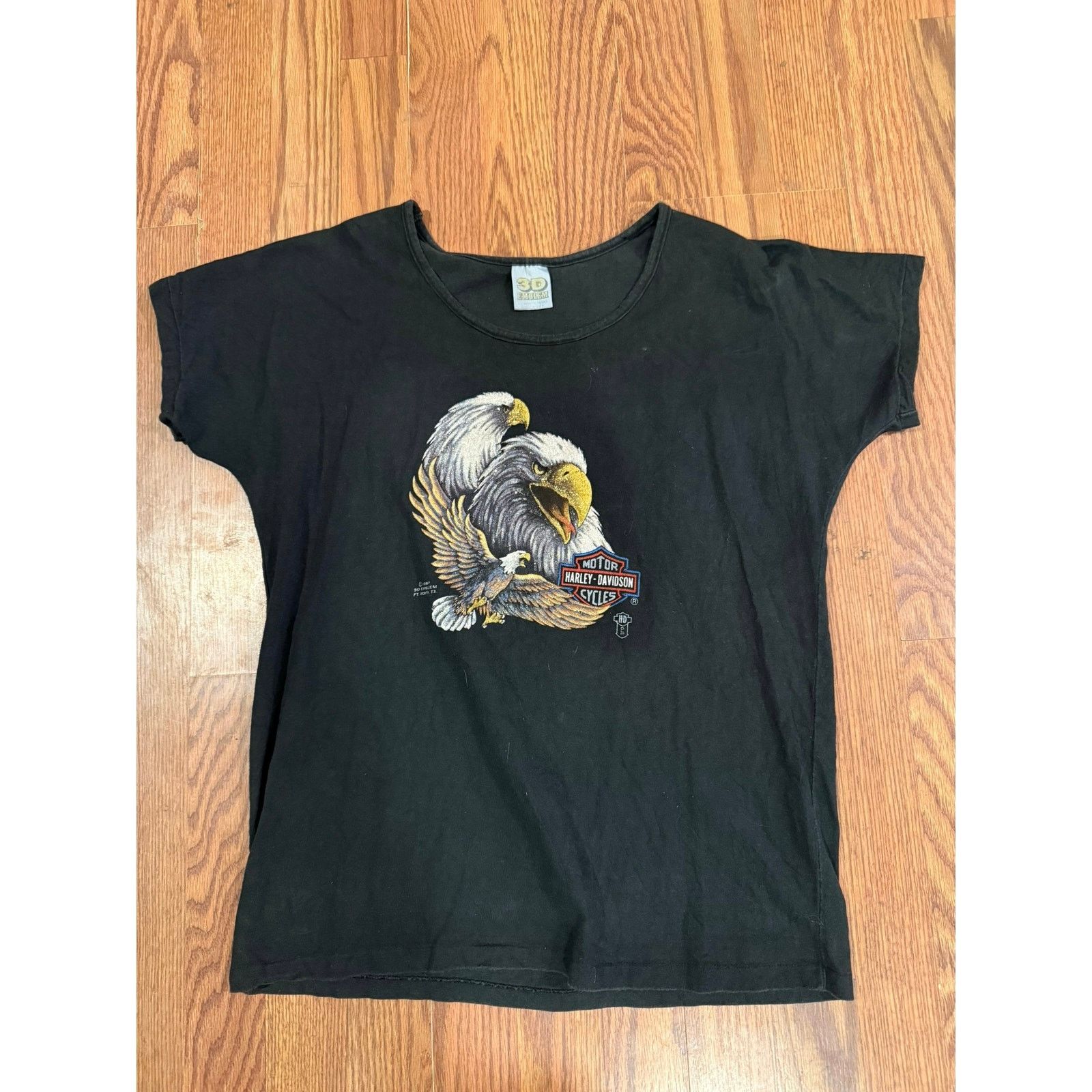 Harley Davidson True Vintage Glitter Eagle 3D Emblem Size L / US 10 / IT 46 - 1 Thumbnail