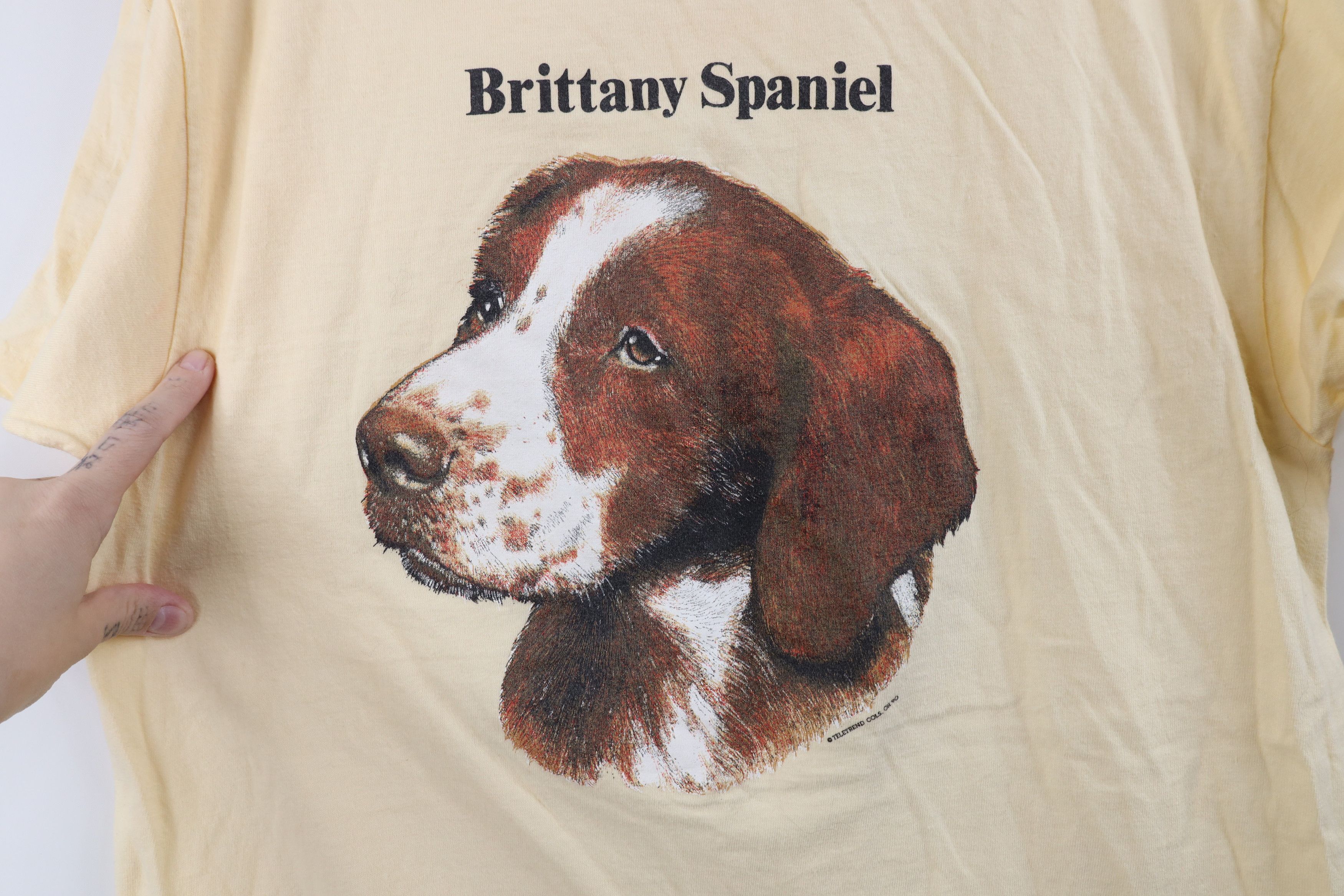 Vintage Vintage 90s Spaniel Dog Puppy Short Sleeve T-Shirt USA Size L / US 10 / IT 46 - 4 Thumbnail