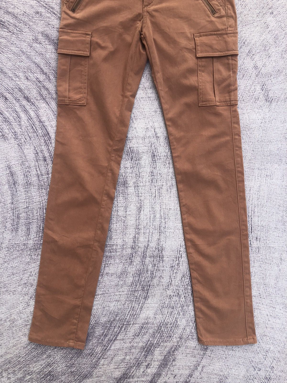 Beauty Beast × Japanese Brand Slim Fit Beige Cargo Trousers Multi Pocket Pants Size US 27 - 3 Thumbnail
