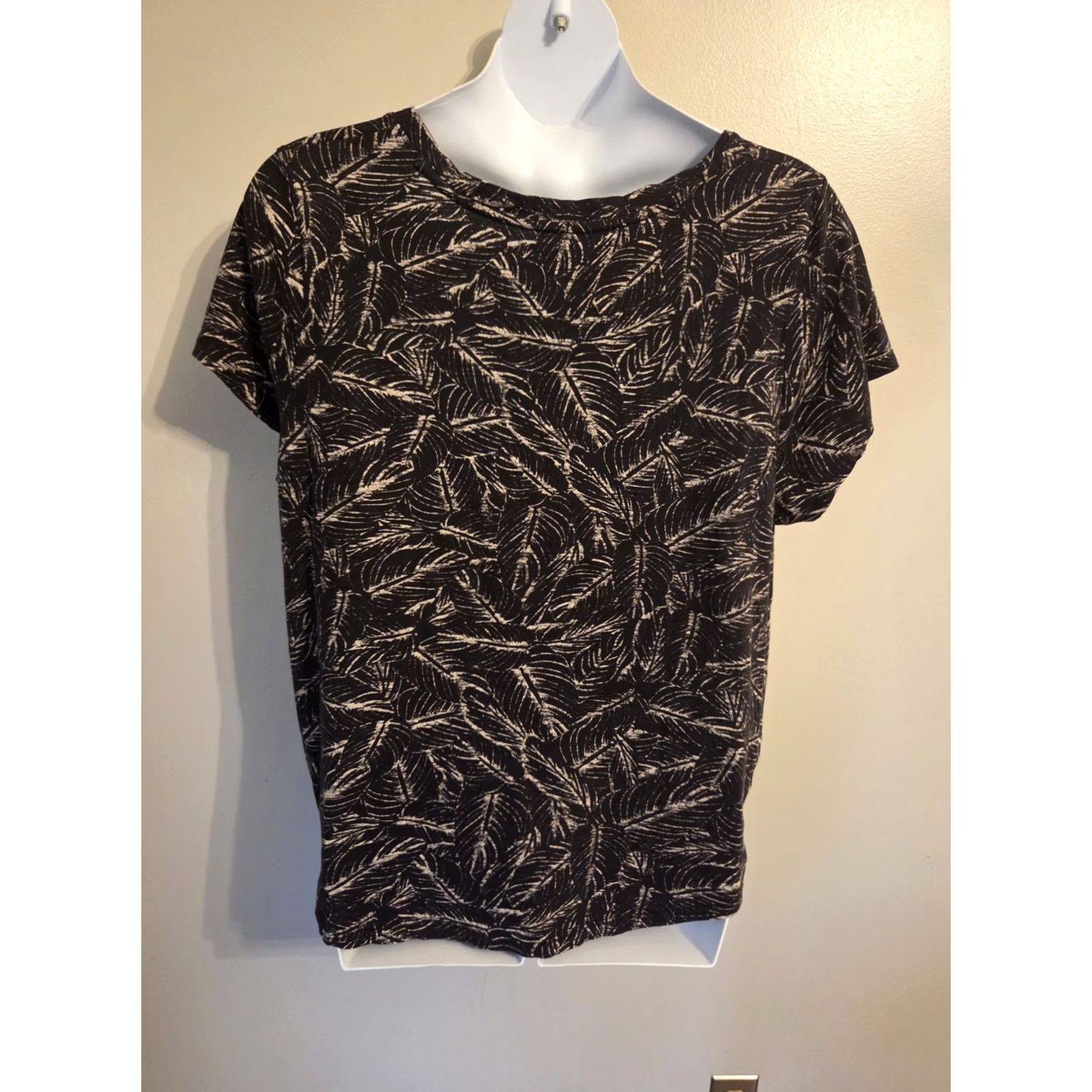Vintage Falls Creek Shirt Black Palm Leaf Print Short Sleeve Casual Top 3X Plus Womens Size XXL / US 16-18 / IT 52-54 - 5 Thumbnail