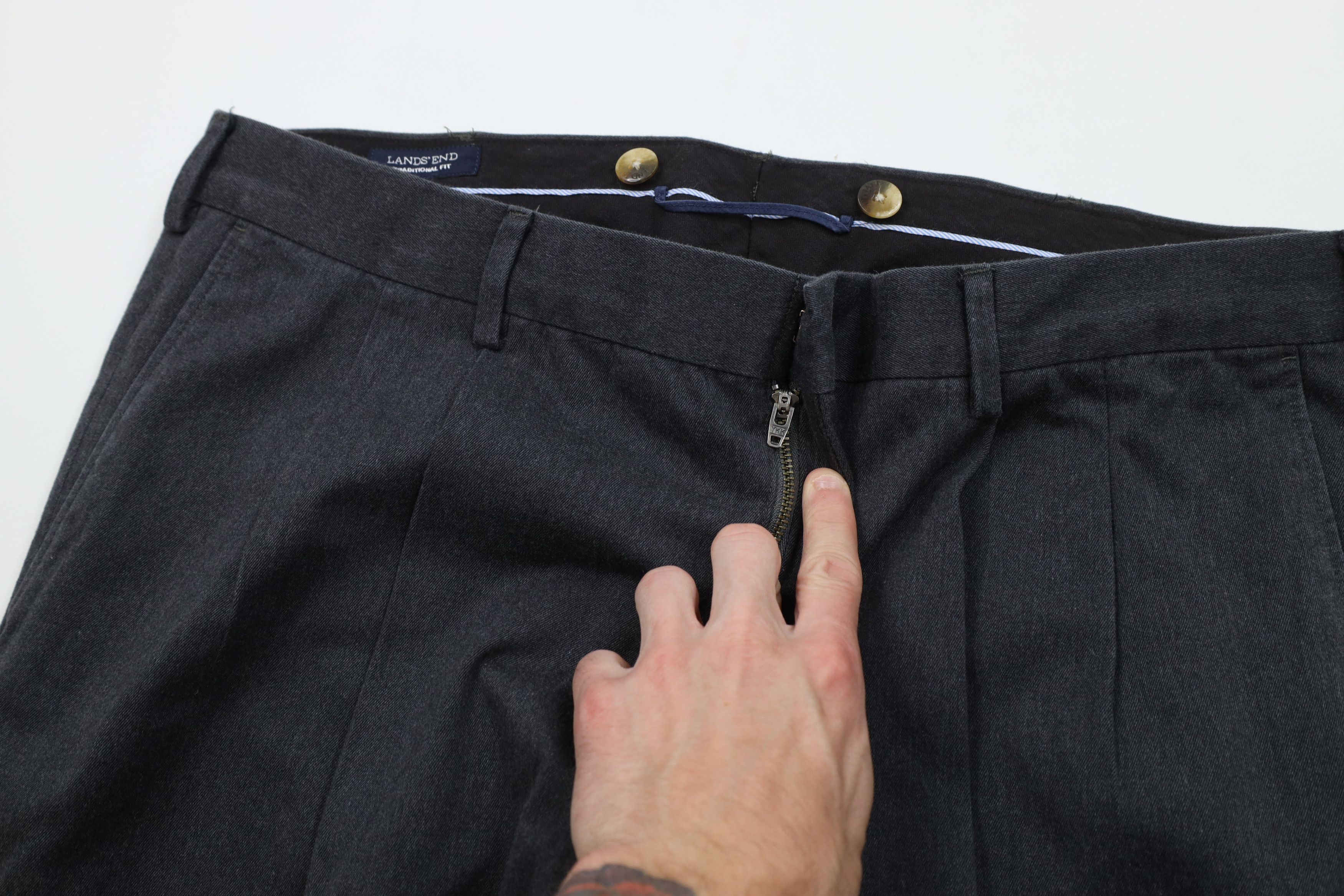 Lands' End Vintage 90s Lands End Heavyweight Wide Leg Chino Pants Size US 38 / EU 54 - 6 Thumbnail