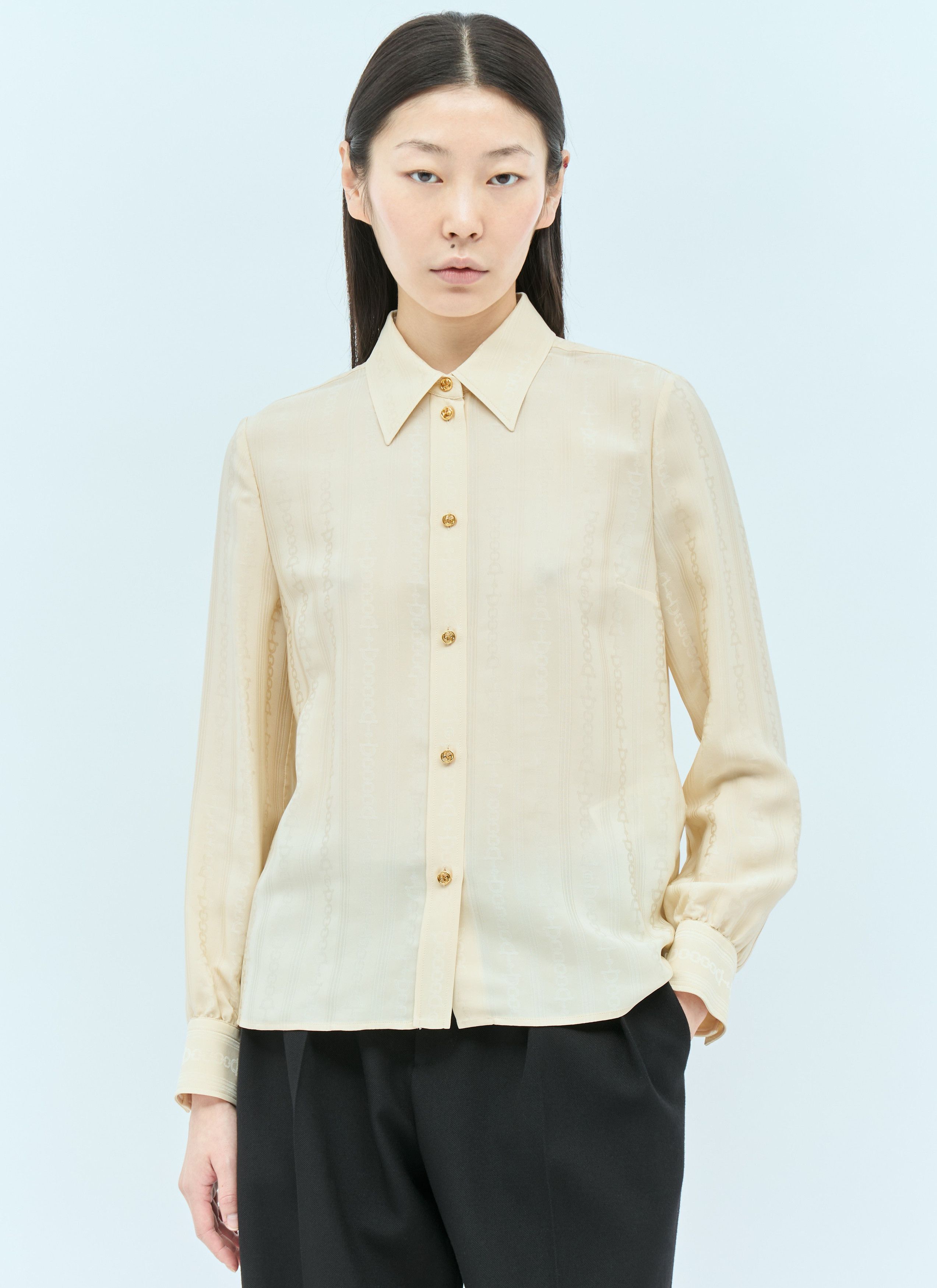 Gucci Horsebit Silk Shirt Size S / US 4 / IT 40 - 1 Thumbnail