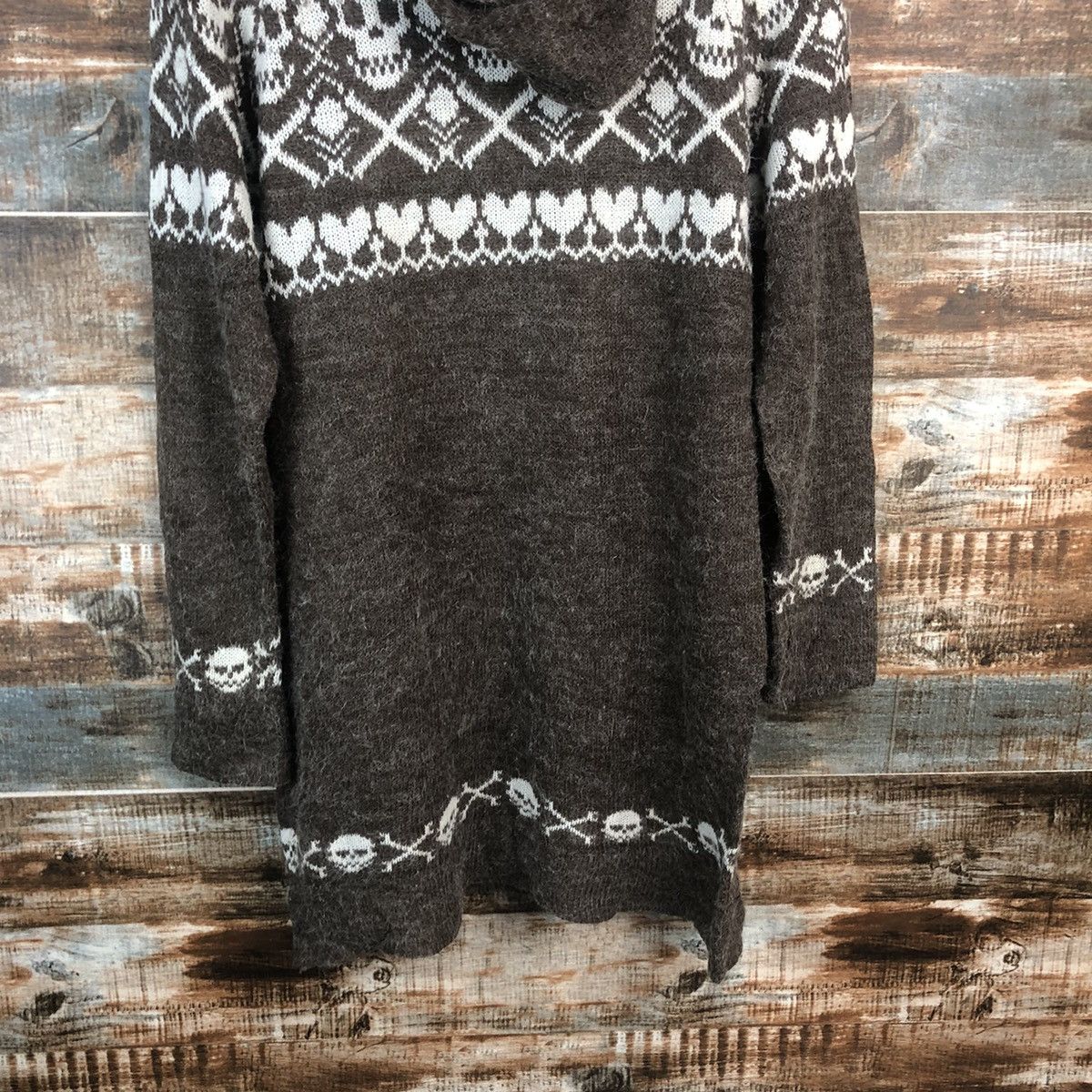 Homespun Knitwear × Japanese Brand DL Taji skull Black Hoodie Knitwear #C582 Size M / US 6-8 / IT 42-44 - 14 Thumbnail
