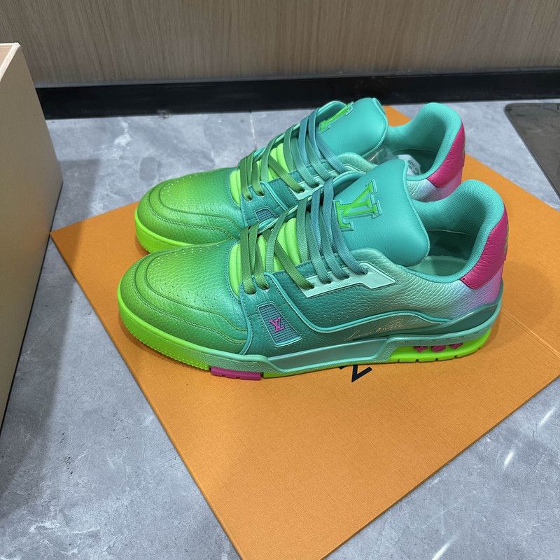 Louis Vuitton Louis Vuitton Trainer Fashion Sneakers in Blue Green 0079 Size US 10 / IT 40 - 1 Thumbnail