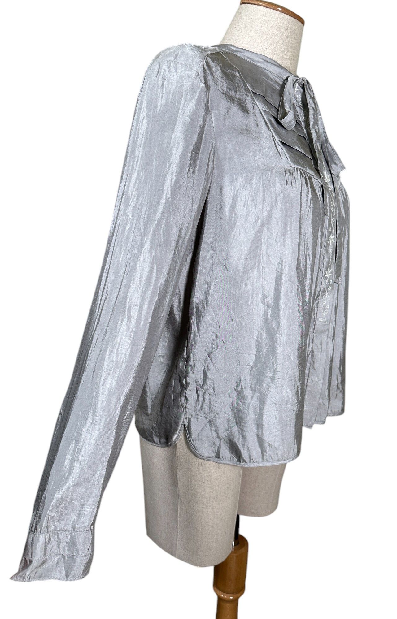 Zadig & Voltaire Therable Grey Metallic Shirt Size L / US 10 / IT 46 - 3 Thumbnail