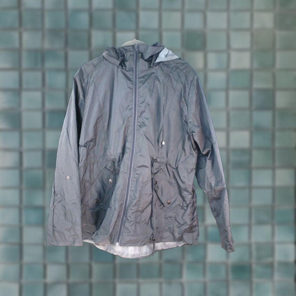 Essentials Essentials Med Weight Rain Hooded Overcoat Grey Women's Jacket XL Size XL / US 12-14 / IT 48-50 - 1 Thumbnail