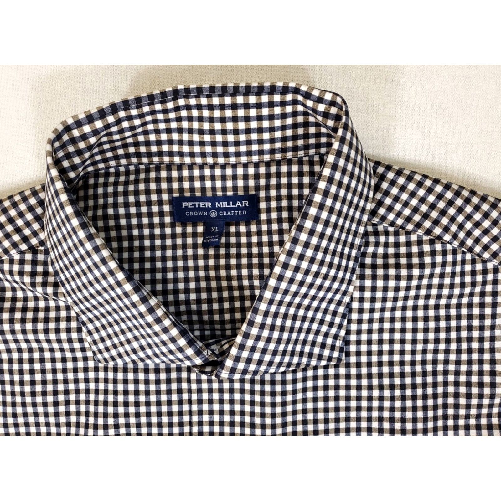 Peter Millar Peter Millar Crown Comfort Shepherd Check Button-Down Shirt Mens XL Black White Shirt Size US XL / EU 56 / 4 - 2 Thumbnail