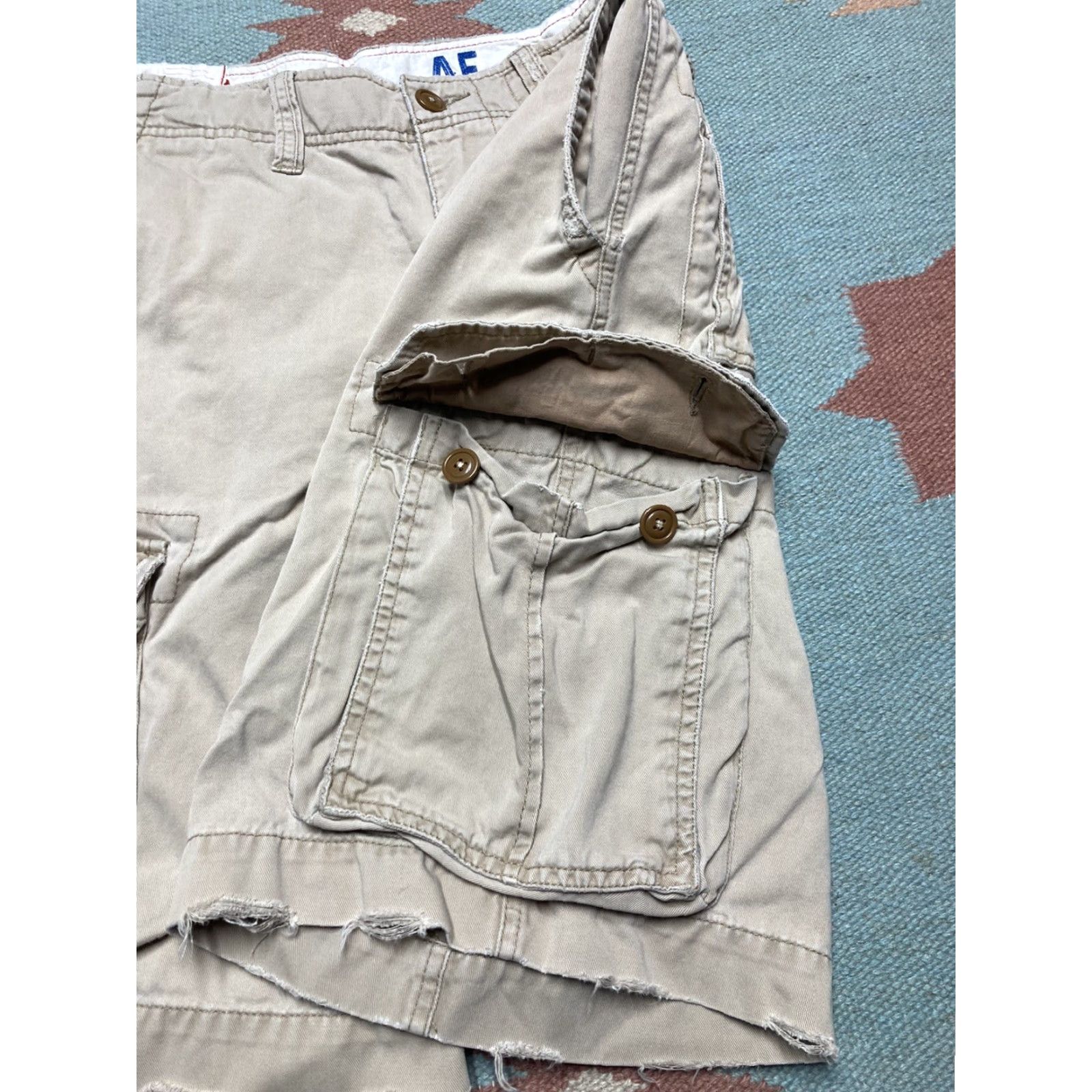 American Eagle Outfitters American Eagle Cargo Shorts Men’s 31 Utility Preppy Cotton Casual Baggy EUC Size US 31 - 4 Thumbnail