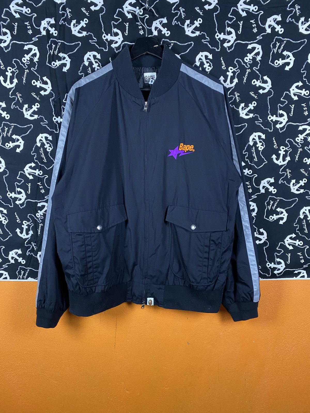 Bape BAPE A Bathing Ape Bomber Jacket Black Streetwear Japan Size US L / EU 52-54 / 3 - 3 Thumbnail