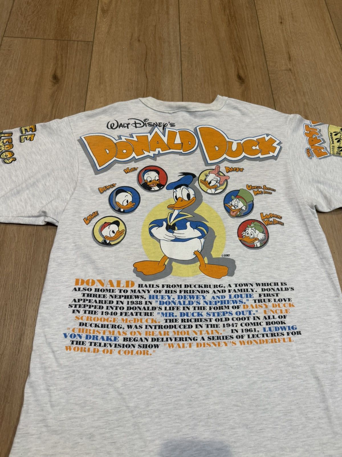 Disney Vintage 1991 Disney Donald Duck Grey Long Sleeve AOP Size US XL / EU 56 / 4 - 9 Thumbnail