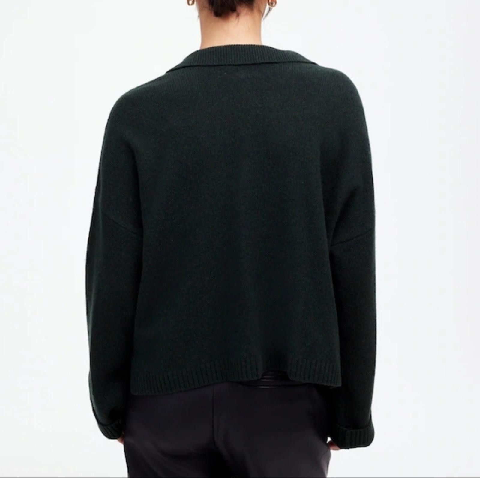 Madewell Madewell Cashmere-Wool Blend Polo Sweater In Luxury Forest Size XS / US 0-2 / IT 36-38 - 8 Thumbnail