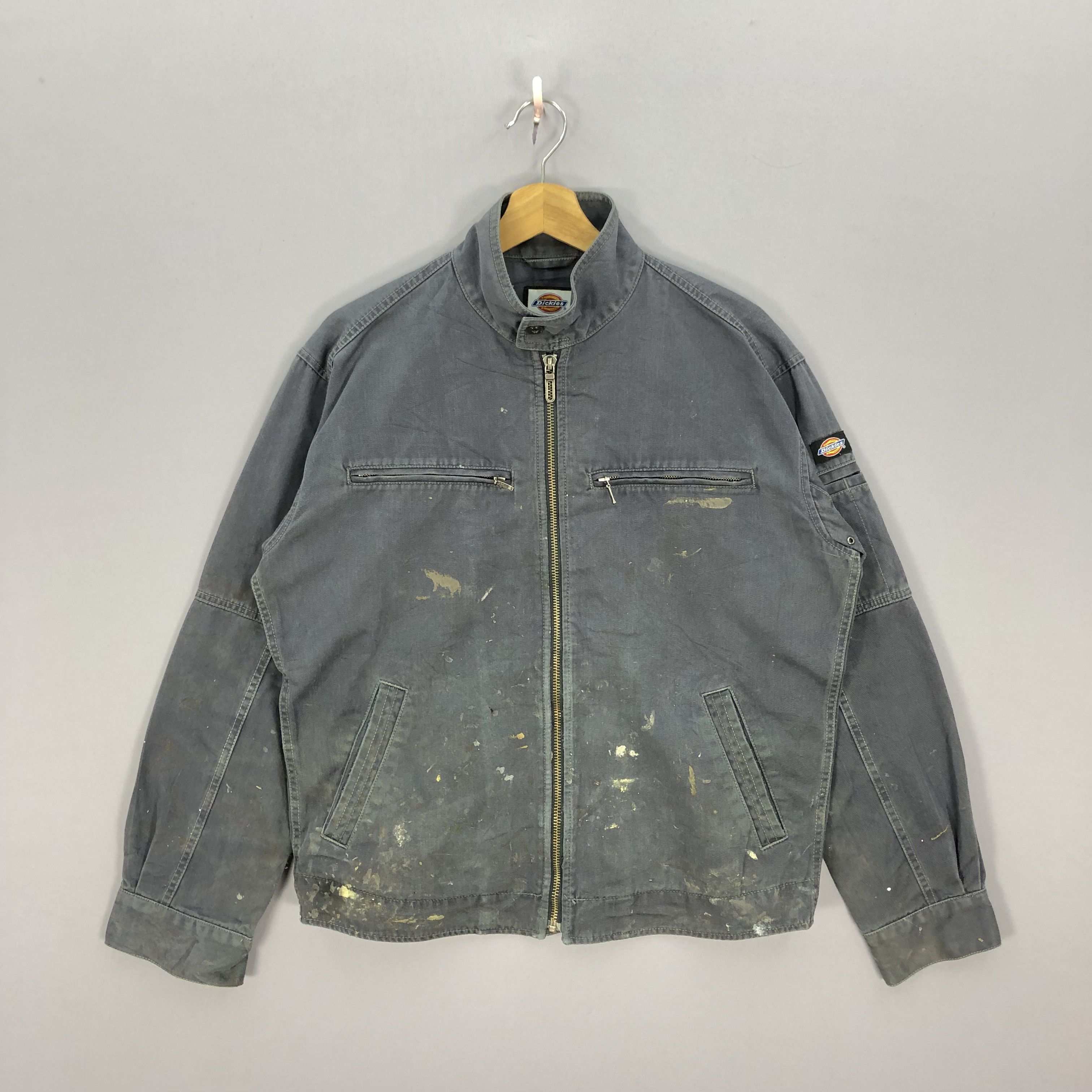Dickies × Vintage Vintage 90s Dirty Dickies Zipper Workers Jacket Size US L / EU 52-54 / 3 - 1 Thumbnail