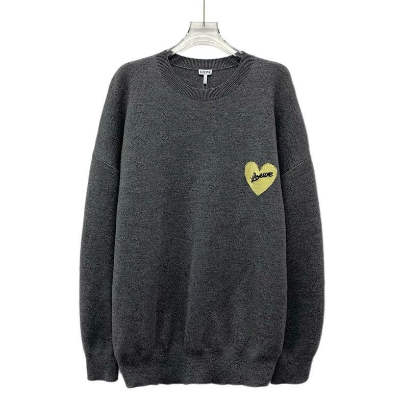 Loewe Loewe Gray Heart Letter Wool Sweater Size US S / EU 44-46 / 1 - 1 Thumbnail