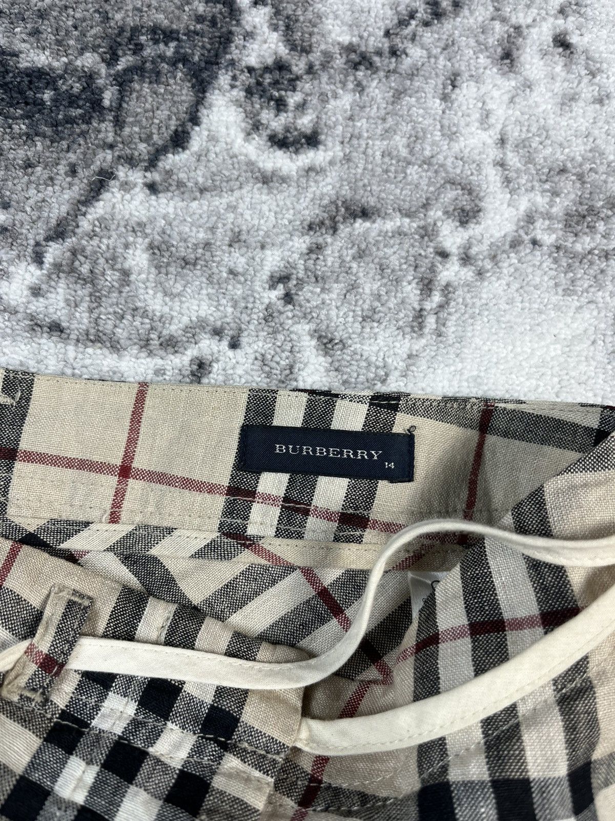 Burberry Burberry Nova Check Skirt Linen Beige Women XS (fits XS–S) Size 29" - 8 Thumbnail