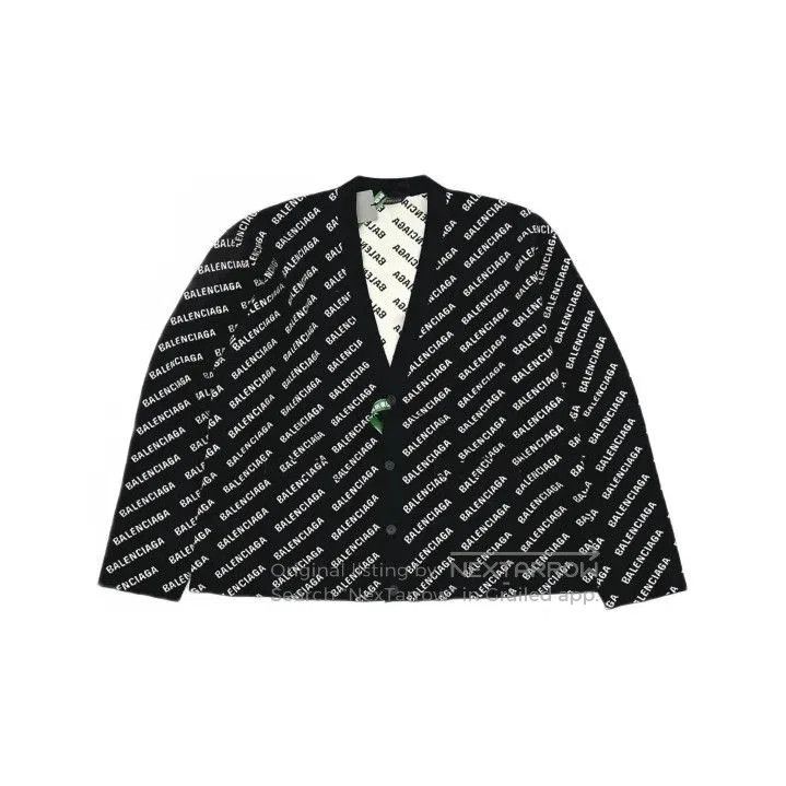 Balenciaga Balenciaga Black Letter Print Knit Cardigan. Size US M / EU 48-50 / 2 - 2 Thumbnail