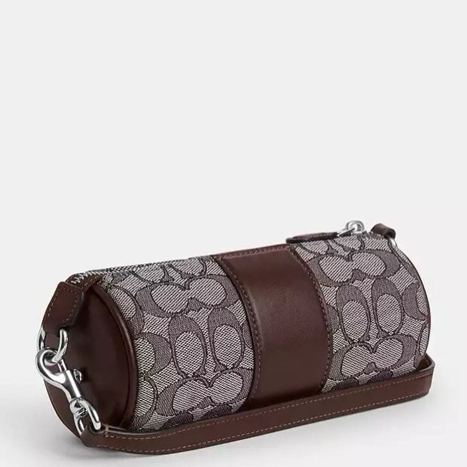 Coach NWT COACH Nolita Barrel Bag Jacquard Silver/Oak/Maple CU989 Size ONE SIZE - 7 Thumbnail
