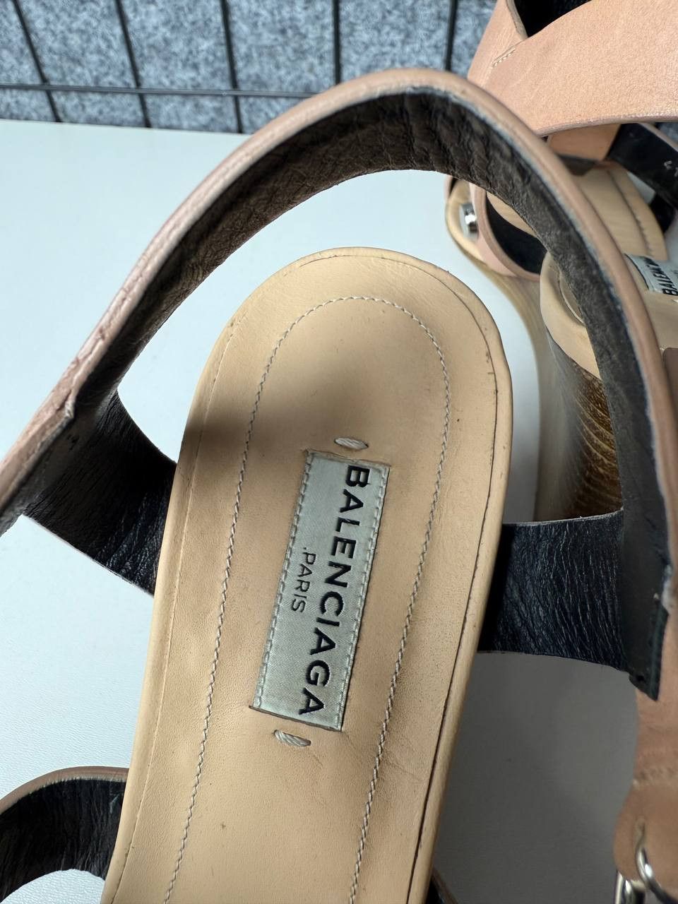 Balenciaga Balenciaga Pale Pink Leather Studs Sandals Wedge Shoes Size US 8 / IT 38 - 10 Thumbnail