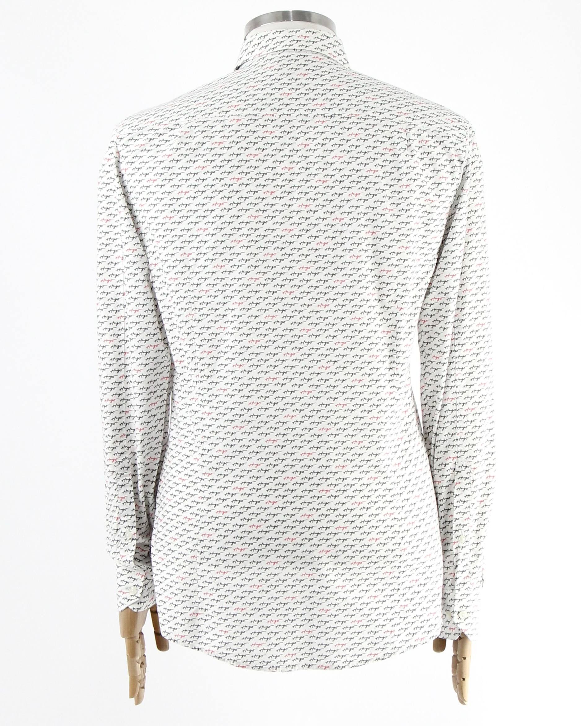 Hugo Boss HUGO BOSS White printed shirt Size US L / EU 52-54 / 3 - 4 Thumbnail