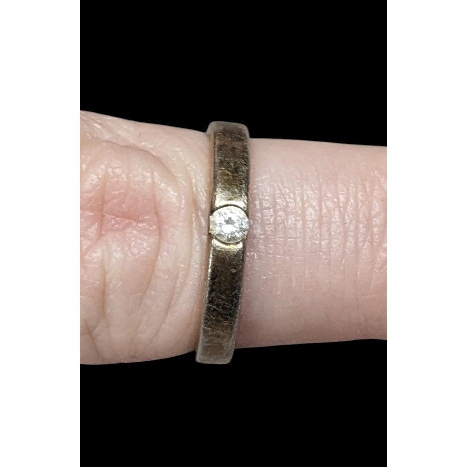 Other Minimalist Gold Tone Over Sterling Silver Single Cubic Zirco Size ONE SIZE - 1 Thumbnail
