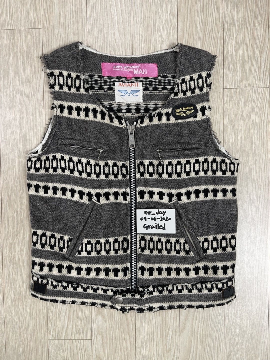 Junya Watanabe Lewis Leathers x JUNYA WATANABE COMME des GARCONS Knit Vest  | Grailed