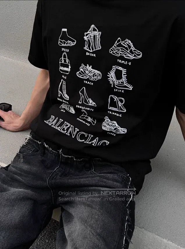 Balenciaga Balenciaga Shoe Pattern Printed Short Sleeve Size US XS / EU 42 / 0 - 7 Thumbnail