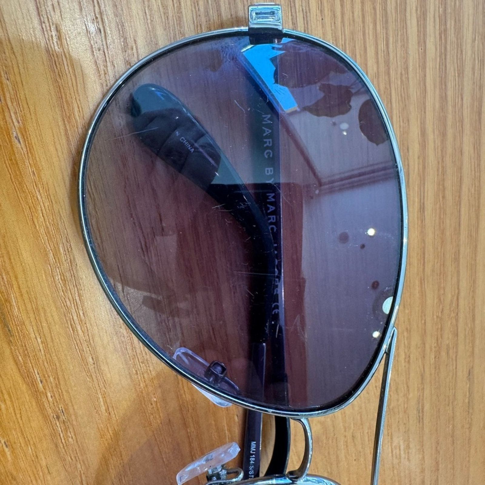 Marc by Marc Jacobs Marc By Marc‎ Jacobs Black and Purple Aviator Sunglasses Size ONE SIZE - 10 Thumbnail