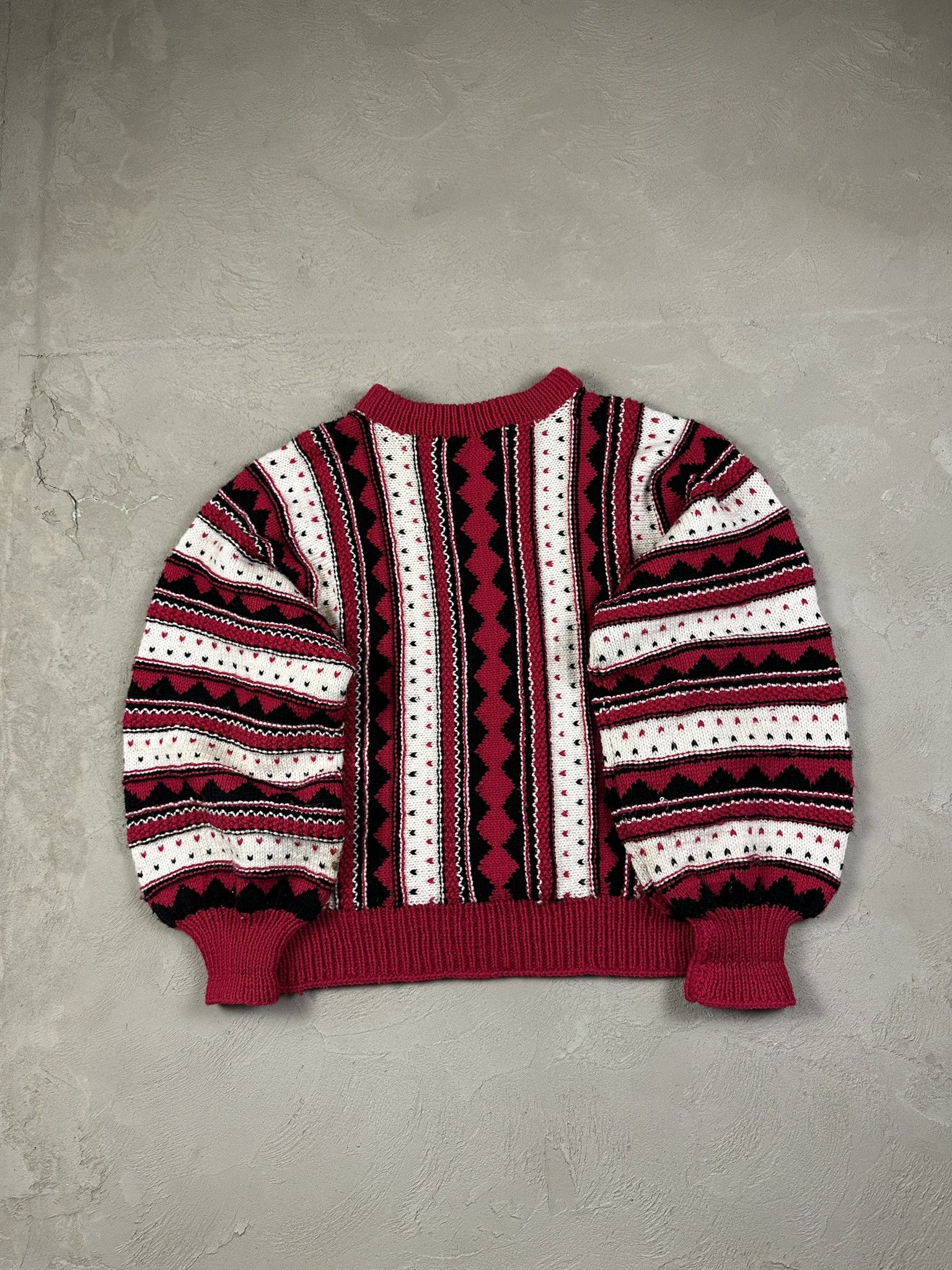 Vintage Vintage 3D Cable Coogi Style Knit Cotton Boxy Sweater Size US L / EU 52-54 / 3 - 9 Thumbnail