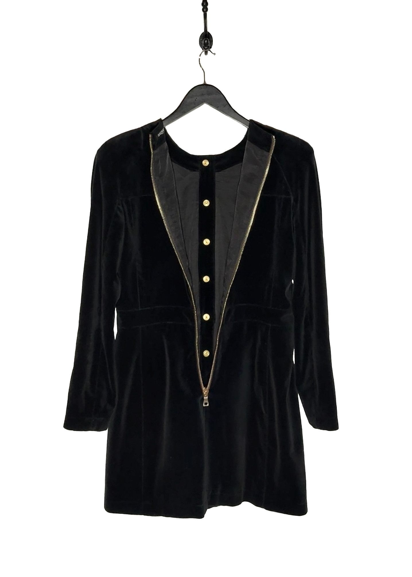 black velvet button dress mini Miss Circle Women's Calista Velvet Blazer Mini Dress - Black main image 0