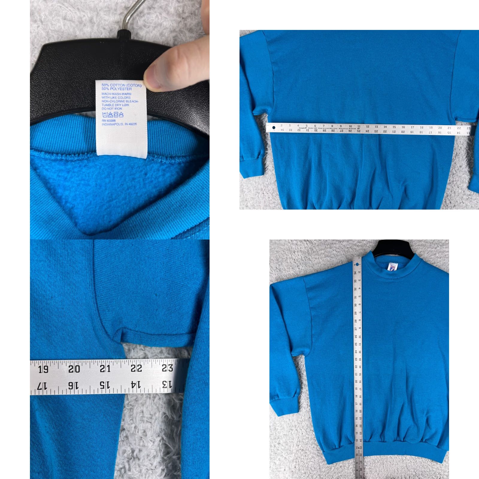 Logo 7 VINTAGE Logo 7 Sweater Shirt Mens L Blue Logo Cotton Blend 90s USA Crew Neck Pullover Knit Sweatshirt Size US L / EU 52-54 / 3 - 8 Thumbnail