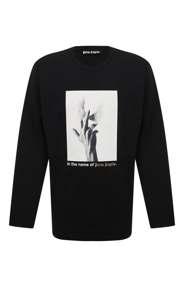 Palm Angels o1gr1nt0425 Wings Loose Long Sleeve T-Shirt in Black Size US XXL / EU 58 / 5 - 1 Thumbnail